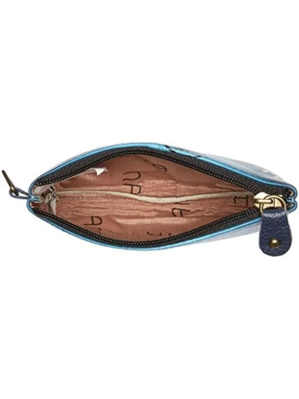 Hand Painted Genuine Leather Coin Pouch - Colorful Parrot Design, Denim Style